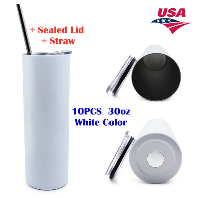 30oz Insulated Water Bottle Double Wall Vacuum Sublimation Blank Tumbler - USA