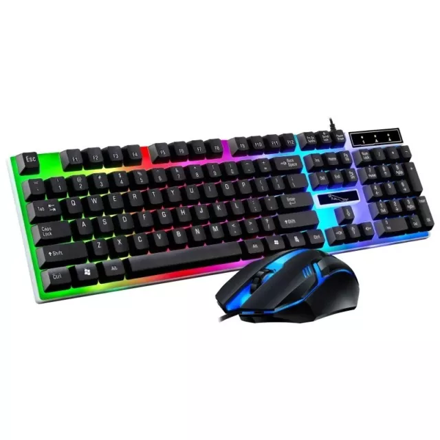 Juego De Teclado Y Mouse Gamer Mecánico Para Juegos Multicolor LED Ratón