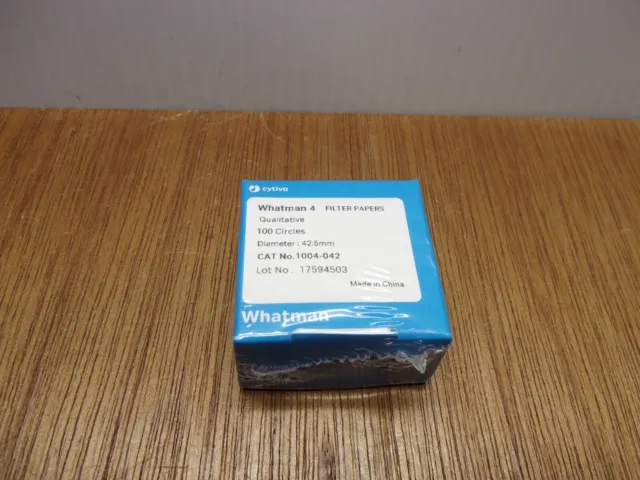 Sealed Whatman 4 Filter Papers CAT No. 1004-042 Qualitative 100 Circles 42.5mm