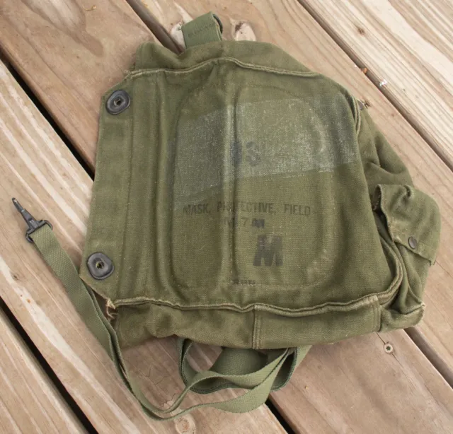 Vietnam War Era US Military M17 Gas Mask Pouch Carrier Bag