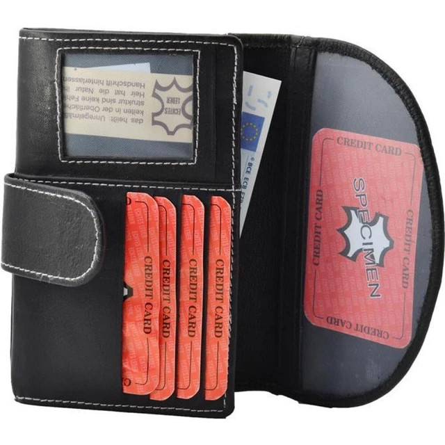 Portafoglio Visconti Heritage Compton In Pelle Con Protezione RFID - Nero, Triplo Scomparto - 2