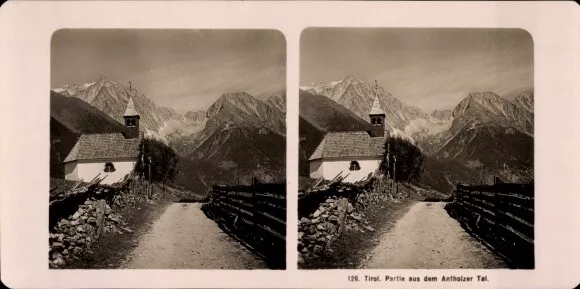 Stereo photo Tyrol, part from the Antholz valley, church - 10894109