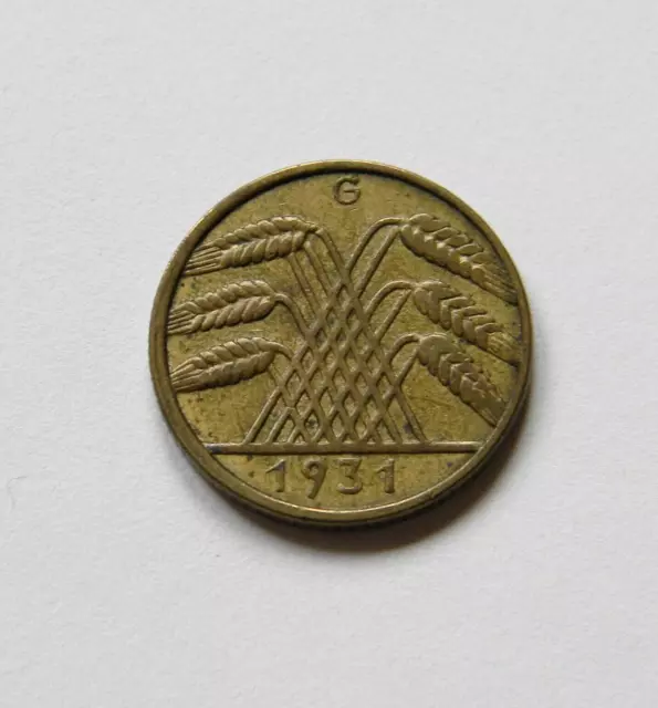 WEIMAR: 10 Reichspfennig 1931 G, J. 317, sehr schön, SEHR SELTEN !!!