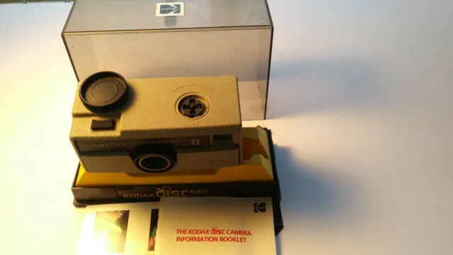 Cámara de disco de película coleccionable Kodak disco 6000 con estuche de visualización