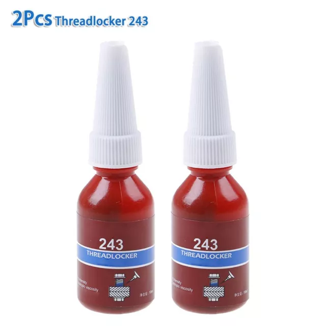 Lock and Seal Threads with 2 Pcs Threadlocker 243 Adhesive Medium Strength