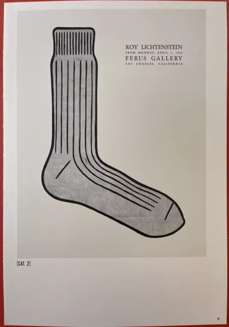 Roy Lichtenstein Ferus Gallery LA, April 1963, Sock Poster, Early Pop Art A41