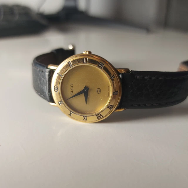 VINTAGE GUCCI 3000L Quartz ref.593120 Gold Plated Roman NumeraL