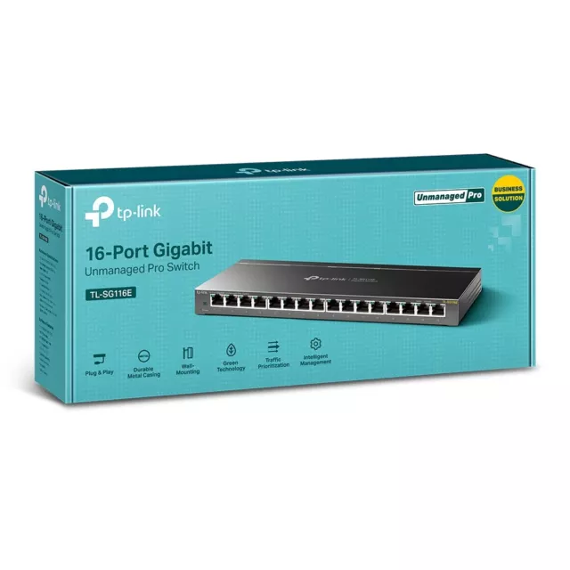 TP-Link TL-SG116E 16-Port Gigabit Easy Smart Switch Desktop IGMPv3 QoS VLAN GUI 3