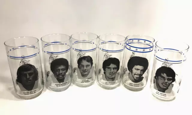 Vintage Burger King Dr. Pepper Dallas Cowboys Glass Tumbler Set of 6 Pristine