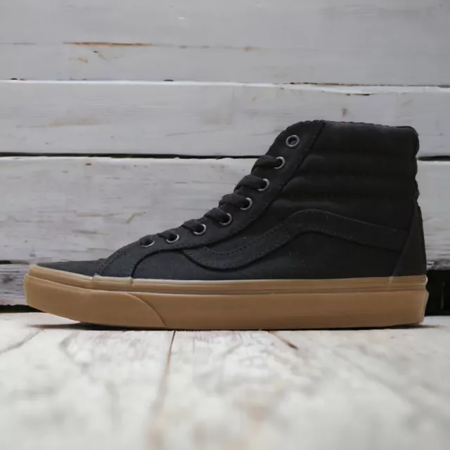 Vans SK8-HI Reissue Canvas Gum Men's Athletic Sneakers Skate Shoe Black Trainers