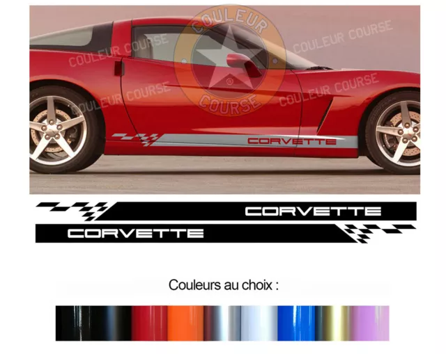 2 X Bandes Bas De Caisse Portes Pour Corvette Autocollant Sticker Bd579-37*