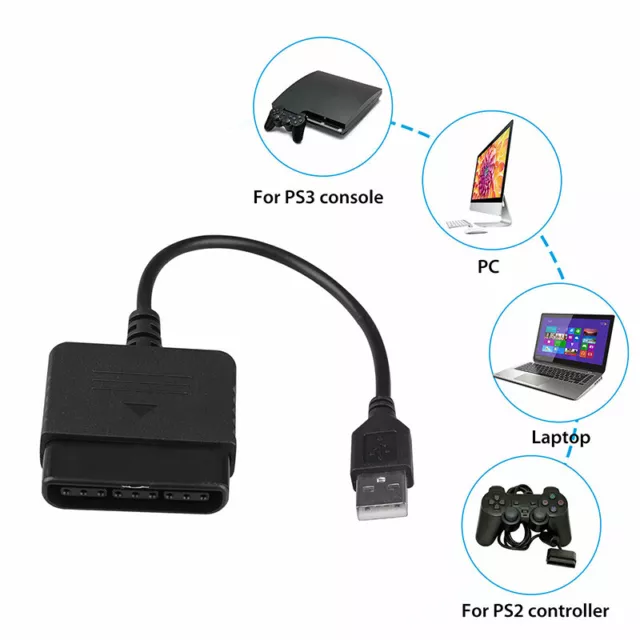 For PS2 to PS3 Controller Adapter PlayStation 2 to USB Cable for PC PlayStYH