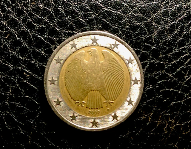 PIÈCE ALLEMANDE DE 2 euros rare de 2002 avec l'Aigle et la lettre A EUR