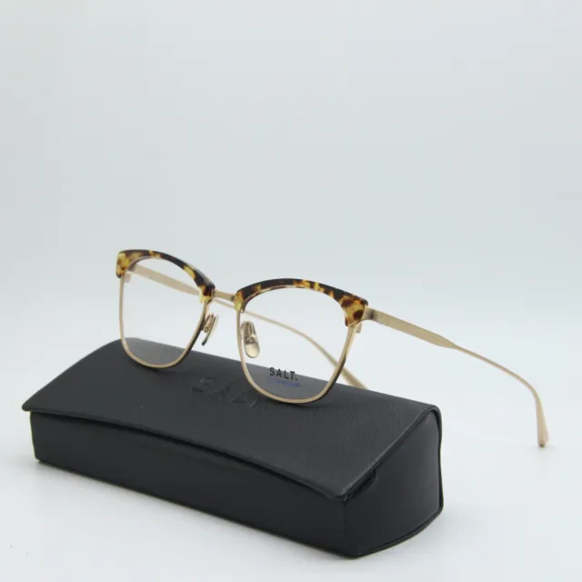 New Salt Angie Da Titanium Brown Gold Authentic Eyeglasses Frame W/Case 51-18