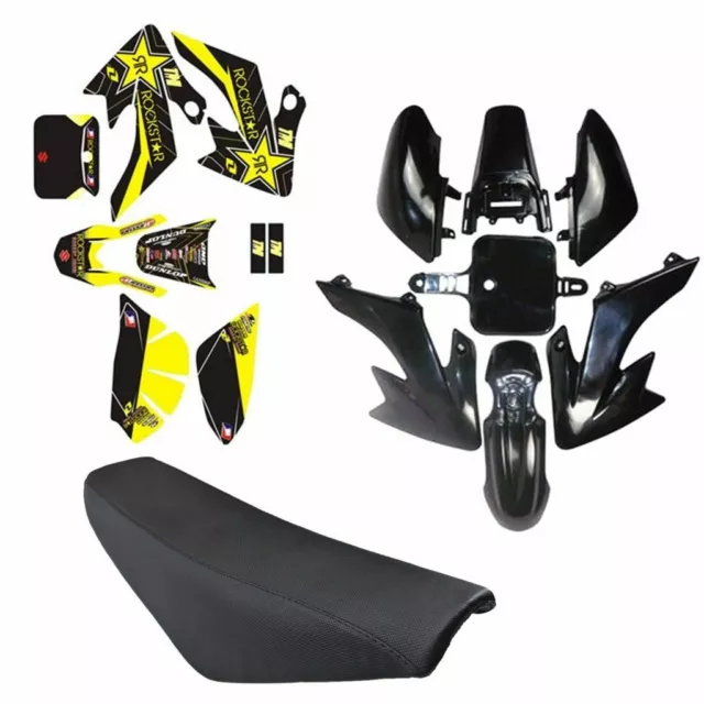 Fender Plastics kit + Seat + Sticker for CRF50 Dirt Bike Atomik 110cc 125cc 70cc