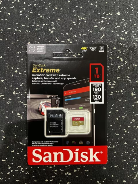 SanDisk 1TB Extreme microSDXC UHS-I Memory Card 190MB/s - SDSQXAV-1T00-GN6MA -