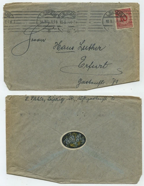84835 - Beleg - Leipzig 13.3.1924 nach Erfurt