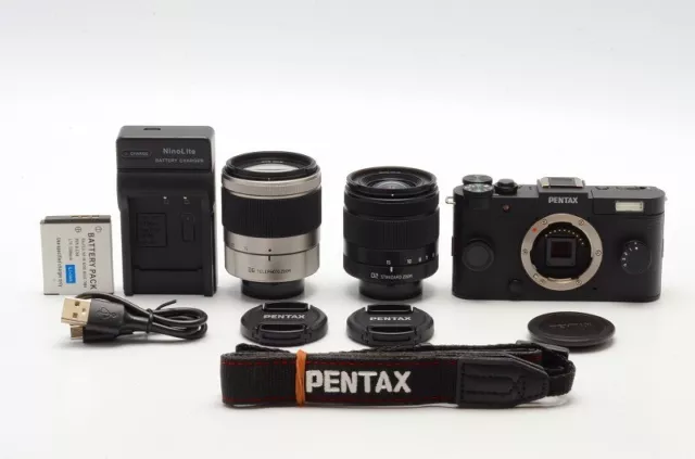 "Near Mint" PENTAX Q-S1 12.4 MP Digital SLR Camera Black 02 06 Zoom Lens 779B