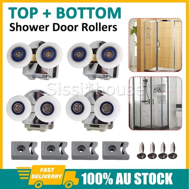 4Pack Twin Shower Door Wheels Heavy Duty Top & Bottom Rollers Runners 25mm Wheel