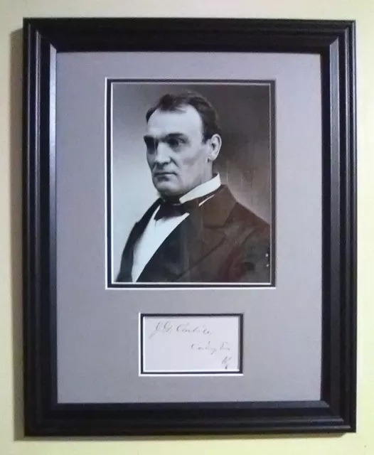 John G Carlisle(1834-1910) /Autograph /Secretary of the Treasury /Framed 10x13"