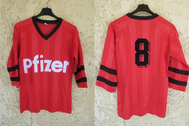 Maillot RENNES vintage porté n°8 PFIZER football shirt jersey années 80