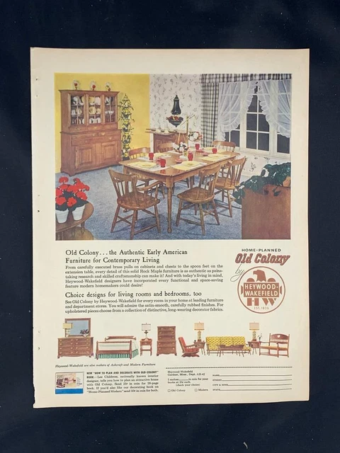 Magazine Ad* - 1958 - Heywood-Wakefield - Old Colony - Mid Century Modern