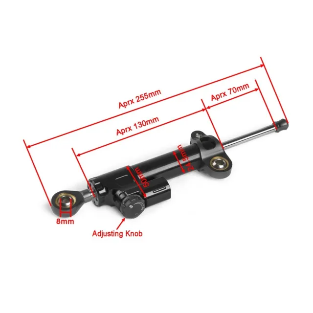 CNC Billet Adjustable Steering Damper Stabilizer  Universal Motorcycle Black