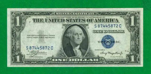 $1 1935-A 1 S/C Block Blue Seal Silver Certificate Cu.