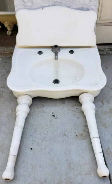 Antique sink earthenware console serpentine sink JL Mott
