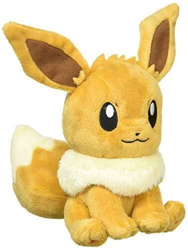 Peluche Grande Eevee Pokemon Best Wishes - Importado De Japón, 23 Cm