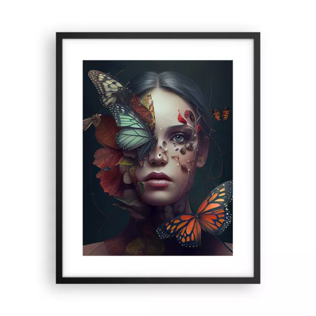 Affiche Poster 40x50cm Tableaux Image Photo Papillons Affronter Femme Wall Art