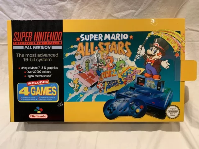 SNES SUPER MARIO All Stars EMPTY Console Box PAL UK BOX ONLY Inc