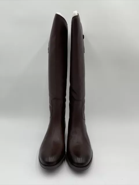 NWOB Women’s Sam Edelman Penny 2 Wide Calf Leather Riding Boot Dark Brown 5.5M 2