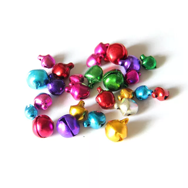 6/8/10MM 100 pcs/lot Mix Colors Loose Beads Small Jingle Bells Christmas Decorat