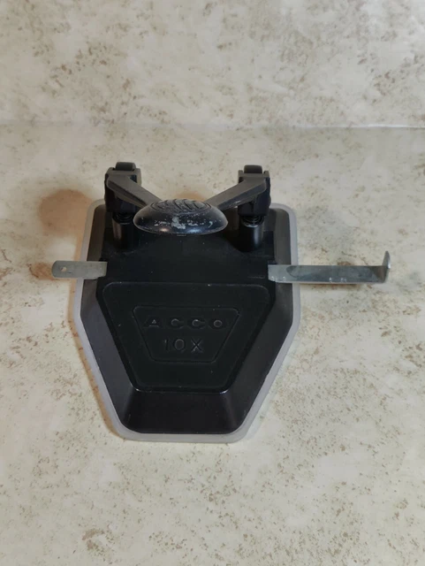 VINTAGE Mid Century ACCO 10x Black 2 Hole Punch w Guide Punch Catch Office Works