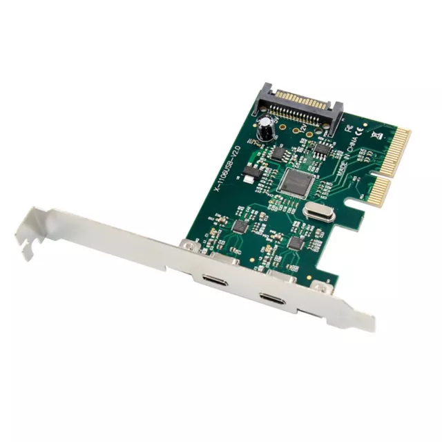 PCIE 4X Expansion Card PCI-E to USB 3.1 Type C Dual Port Adapter Module