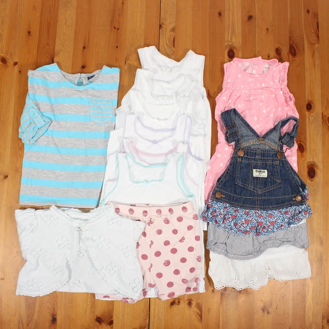 Pacchetto gilet vestiti bambina grande, top, bolero, dungaree 18-24 mesi