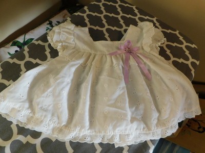 Alexis Eyelet Baby Dress Vintage USA Size 14-20 lbs