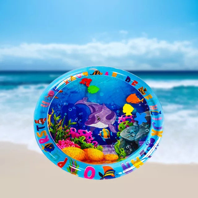 Animal Water Mat PVC Baby Water Play Mat Double Edge (Round Dolphin) #F