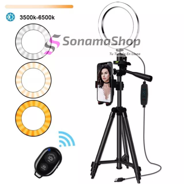 ⭐ Anillo Lámpara de luz Led Kit Profesional De luces Con Trípode Para Selfie  ⭐