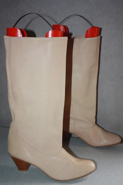 Mi-bottes San Marina En Daim Ivoire - Taille 37 (EUR 4 UK) - Femme - Occasion