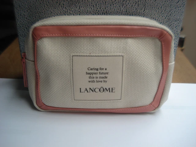 Trousse De Maquillage Lancôme Beige Simili-crocodile - Forme Cylindrique, Occasion Très Bon état, Fermeture éclair Fonctionnelle