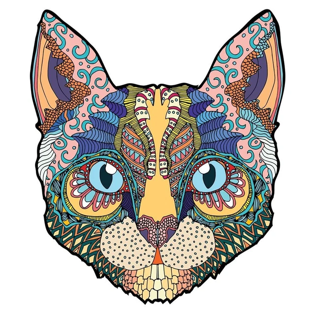 Cat Shaped Jigsaw Puzzle Toys Adults Kids Interactive Educational Games DIY Gift