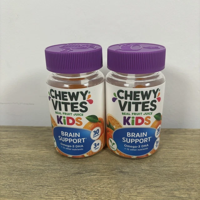 CHILDRENS 3+ CHEWY Vites Brain Support Kids Omega 3 Real Fruit Juice