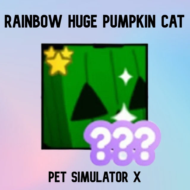 RAINBOW HUGE PUMPKIN Cat + 5B Gems Free 💎 Pet Simulator X £26.99