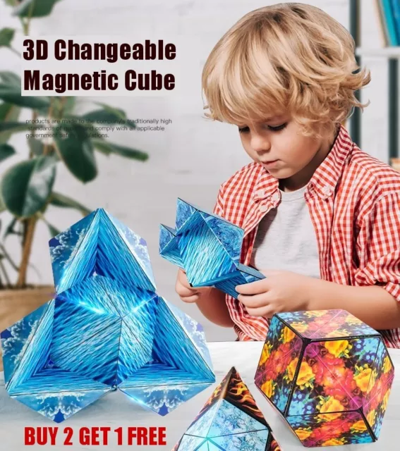 Variety Changeable Magnetic Magic Cube Anti Stress 3D Hand Flip Puzzle Toys Gift