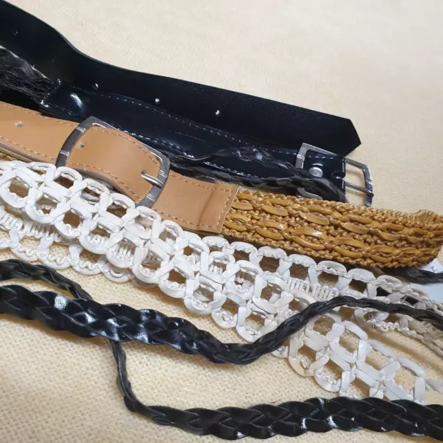 Macrame Belts Job Lot Mix Designs 5Pcs Costume or Cut and Sew Trim 1 to 3cm Wide