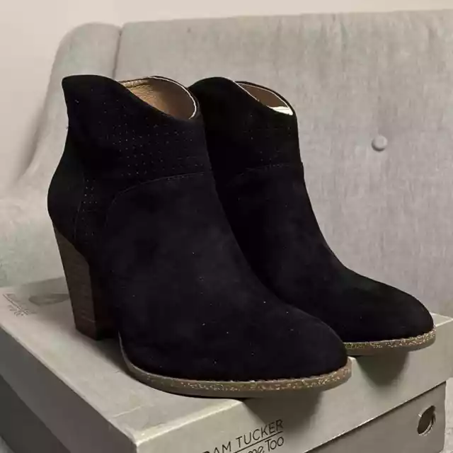 Adam Tucker by Me Too Cayenne black suede Booties new in box size 9 3