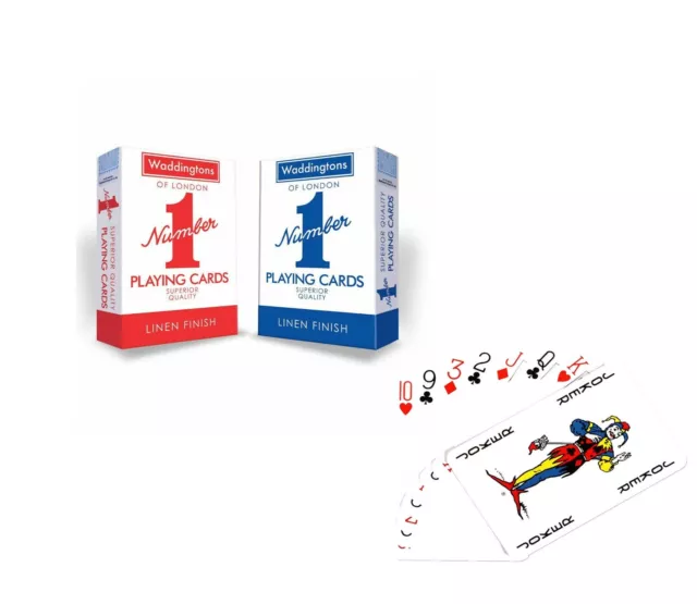 DECKS Waddingtons No.1 Classic Playing Cards Red Blue Poker Game