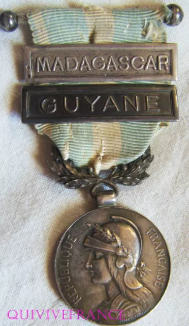 DEC7873 - Medaille Kolonial- Heftklammern Madagaskar/Guyana